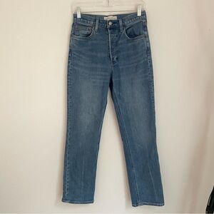 Denim Forum Women's Cropped Straight-Leg Jeans in Medium Blue